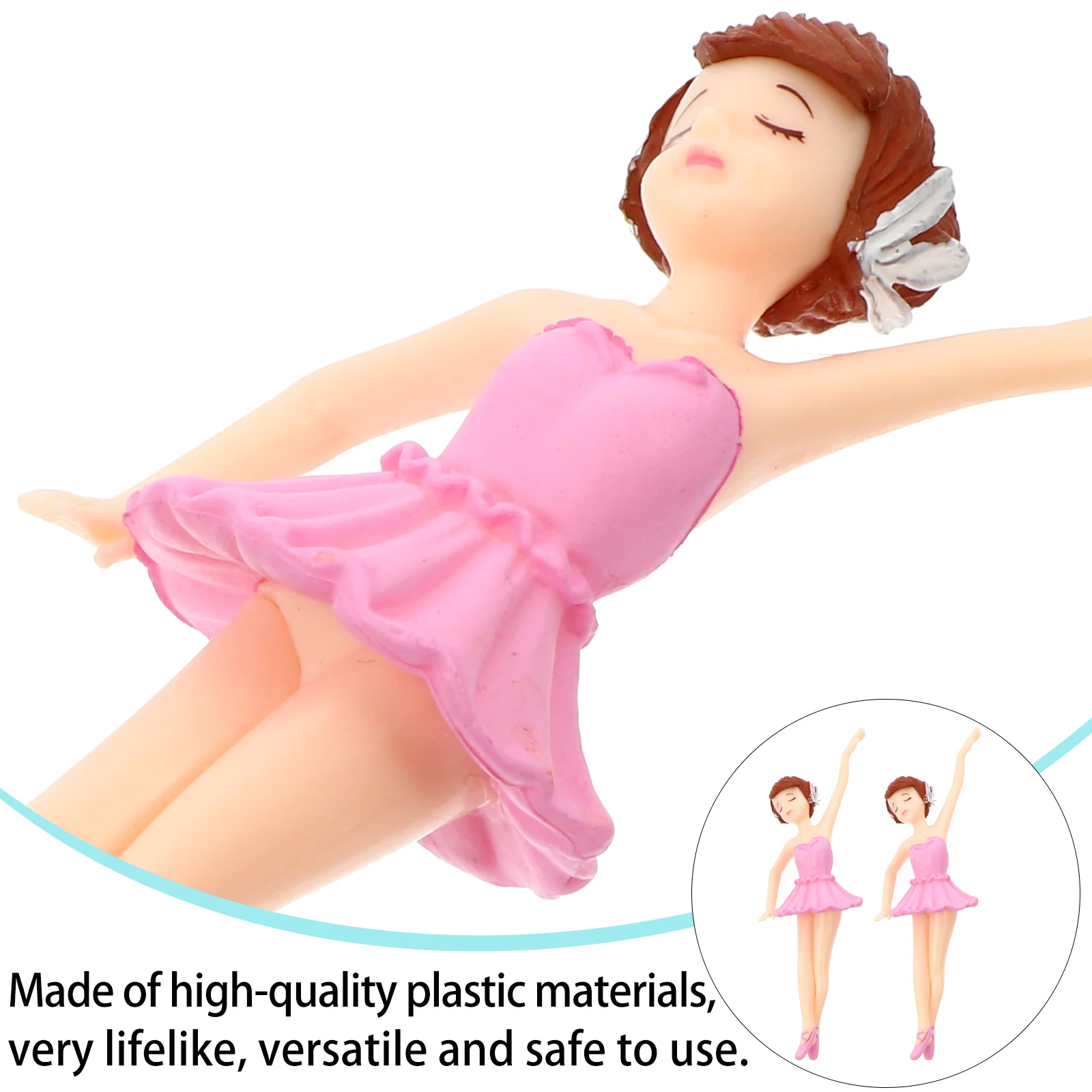 

6Pcs Ballet Girl Keychain Pendants Plastic Adorable Micro Landscape Decor Cake Topper DIY Crafts Ornaments Succulent Moss