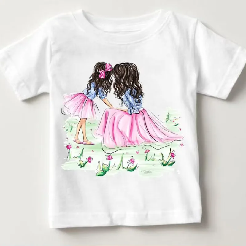 Printed Tees Boys Girls Cartoon NewChildren Short Sleeve Clothes Love Mom Cute 90s Summer Casual Kids Outfits T-shirts