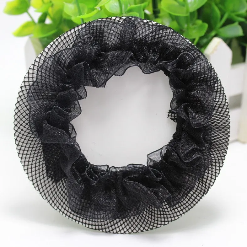 Đẹp Bun Bao Snood Nữ Tóc Lưới Váy Múa Trượt Băng Móc Fanchon Kim Cương Giả Tạo Kiểu Mũ Phụ Kiện