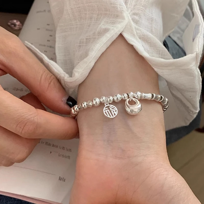 

New 925 Sterling Silver Bracelet Simple Charm Personality Woman Bracelet Birthday Party Gift for Friends Exquisite Jewelry