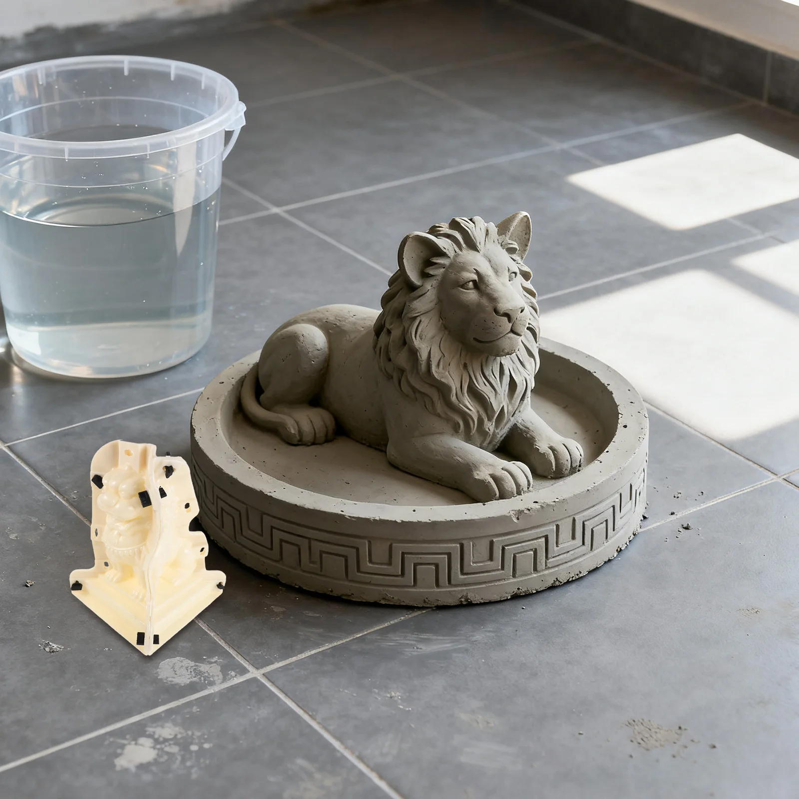 

Stone Lion Mold: Concrete Casting Mould For Garden Statue Cement Animal Figure Roman Style Balcony Fence Ornament