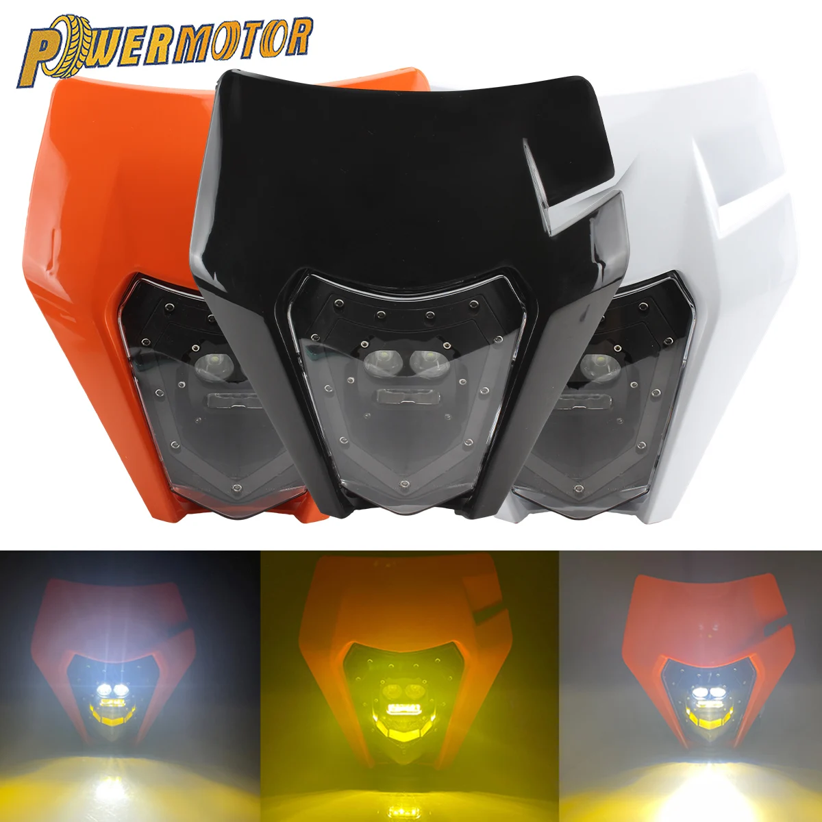 

Enduro Motorcycle Headlight Plate LED Headlamp For KTM EXC XC SX SXF MX 125 150 250 300 350 450 500 2018 2019-2023 Motocross