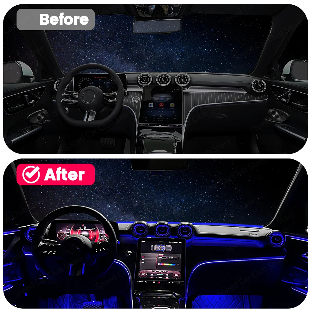 

64 Color Windshield Ambient Light for C-Class W206 X254 GLC Car Interior Lighting ABS Material Multicolor