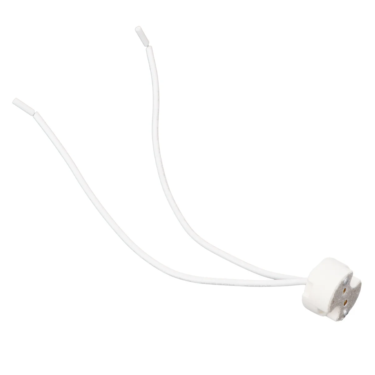 

10pcs Gu10 Lamp Holder 12-265V Ceramic Base Pre-Stripped Wires Installation Two Pin Holes Screw Fixation White Lighting