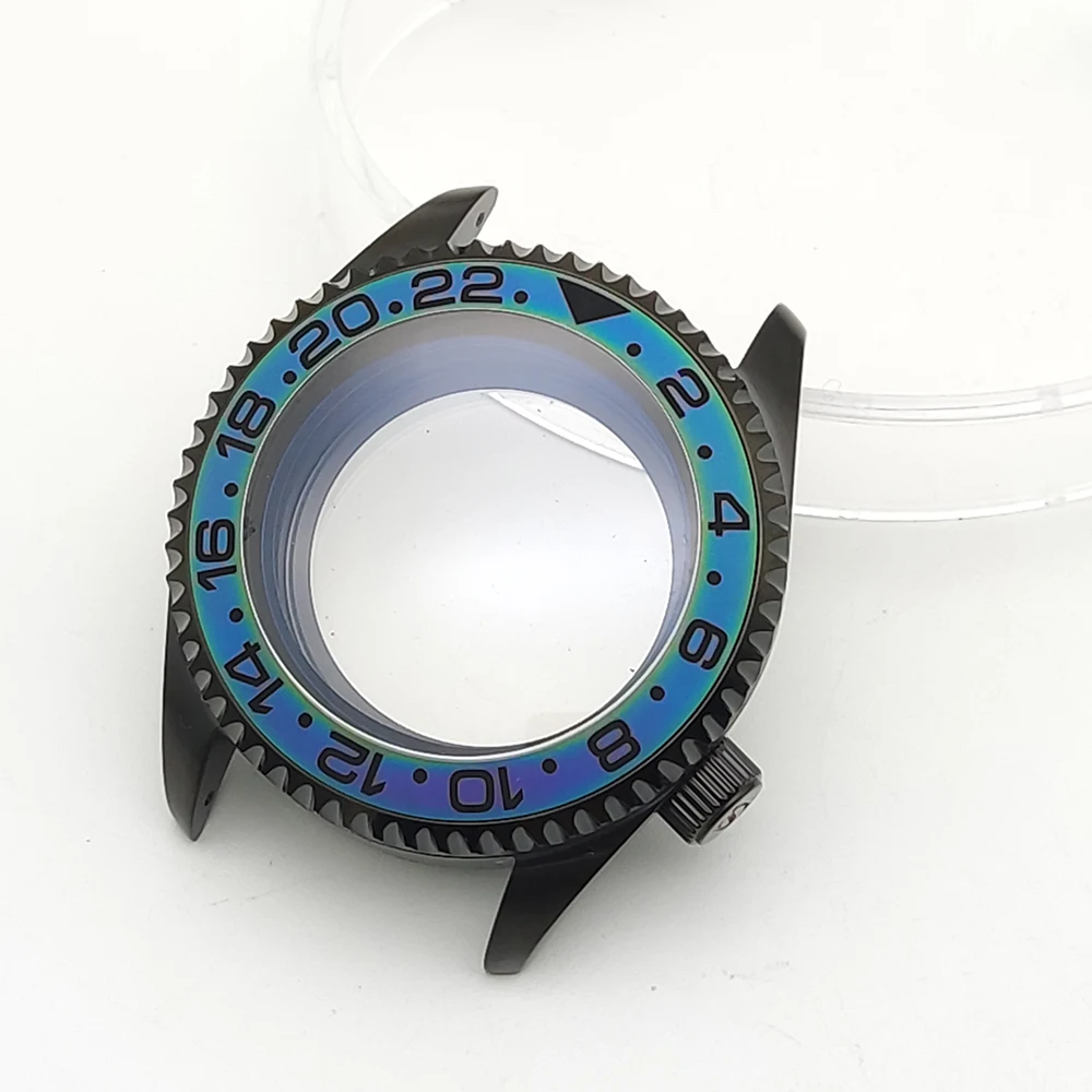 เคสนาฬิกากลไกออโตเมติกสำหรับผู้ชาย42มม. กรอบ38มม. เคส NH35วินเทจแซฟไฟร์กันน้ำร่มด้านใน