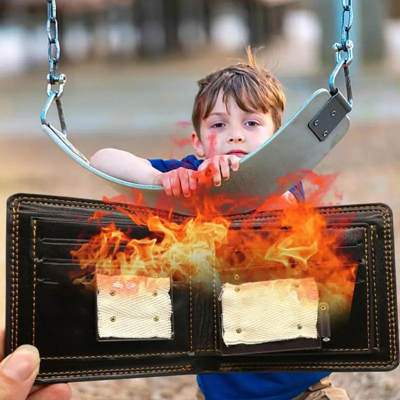 Magic Fire Wallet Magician Leather Fire Wallet Reusable Magician Stage Street Show Prop Magic Wallet For Women Men Adults