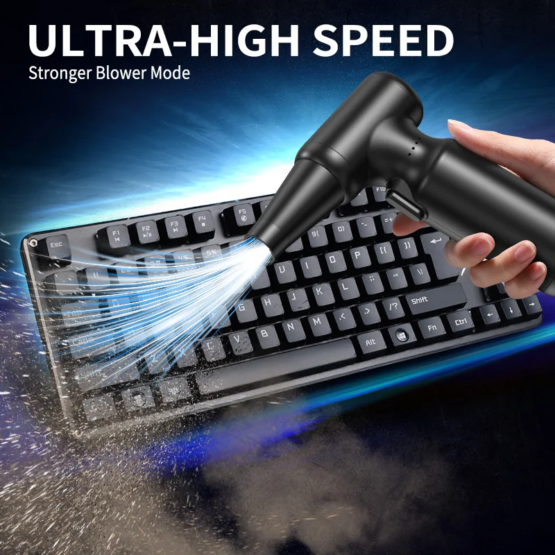 

2 In 1 Compressed Air Duster Cordless Dust Blower Rechargeable Blow and Suck Vacuum Cleaner For Cleaning Computer Keyboard