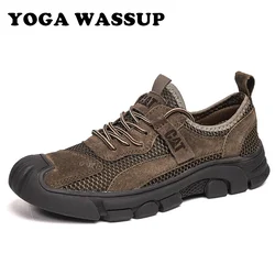 YOGA WASSUP-Men's Breathable Casual Hiking Shoes, Lace-Up Sneakers, Walking, Outdoor, Fashion, Sizes 38-45