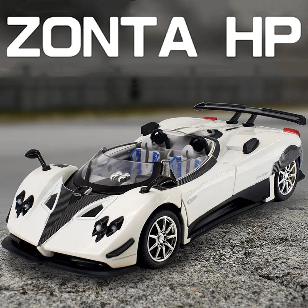 1:24 Model Toy Pagani Zonta HP Miniature Sports Car Alloy Diecast Sound Light Doors Opened Pull Back Supercar Adult Child Gifts