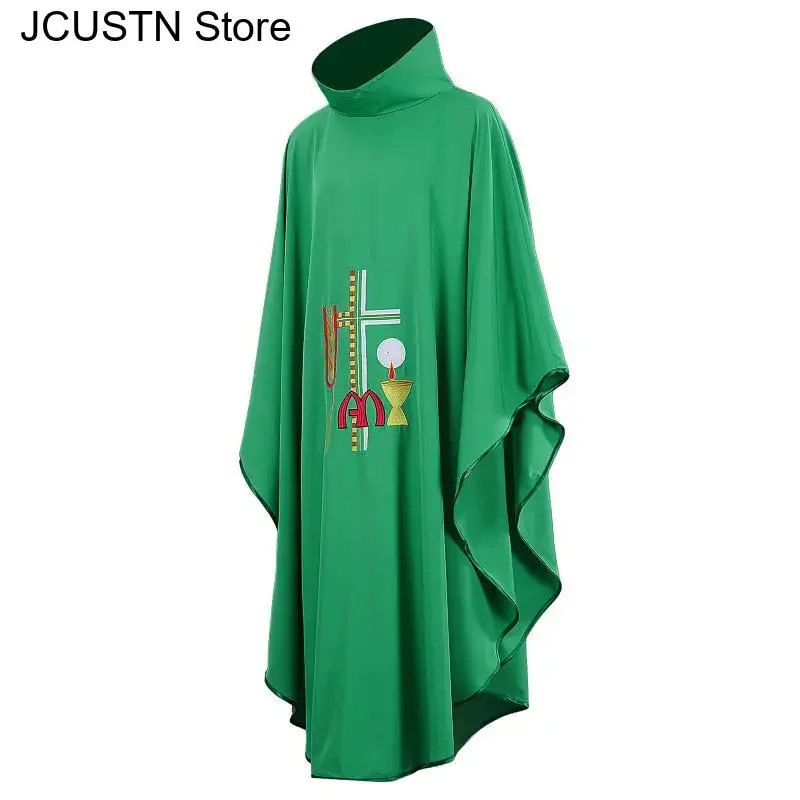 

Adult Catholic Religious Archbishop Clothes Halloween Cosplay Priest Vestments Christian European Style Polyester Clergy Robe