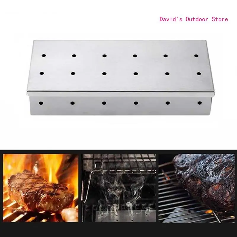 

Smoker Box for BBQ Grill Chips Create Even and Denser Smoke for Grill for Gifts for Men Dad Gifts Birthdays Gifts X3UA