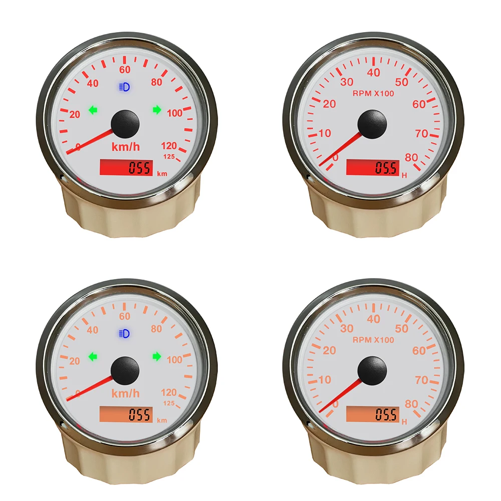 

ELING 85 мм GPS-спидометр 0-200 км/ч 125 км/ч 0-200MPH + тахометр 0-8000 об/мин с красной желтой подсветкой для грузовика, лодки, автомобиля
