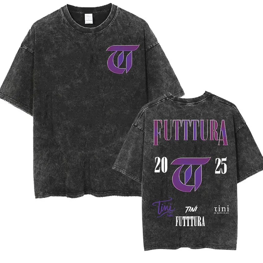 Singer TINI STOESSEL Futtura Album 2025 Tour T-shirt Men Women Fashion Aesthetic TShirt Vintage Washed Casual Oversized T Shirts #3