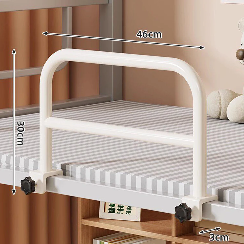 Drop Resistant Bed Rail Guard for Home Use Sturdy Metal Frame with Reliable Bed Attachment 46x30cm 30x30cm White Color