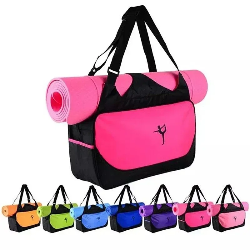 Bolso de mano para esterilla de Yoga y gimnasio, bolso de viaje de gran capacidad a juego de colores a la moda, correa de hombro ajustable, bolso