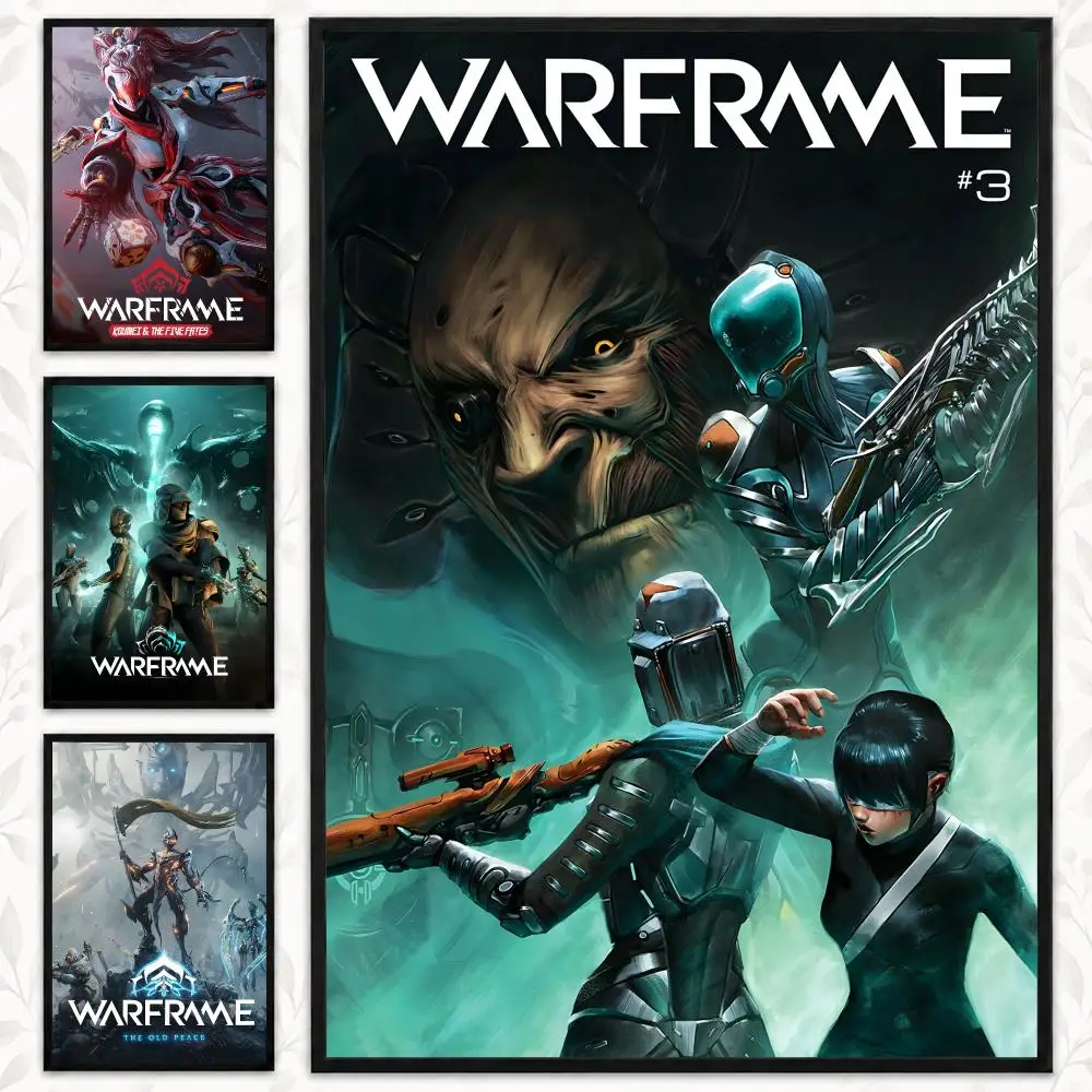 Warframe Sci Fi Action Game Futuristic Space Art Style Poster Aesthetic Art Print for Bedroom & Living Room Decor, Unframed