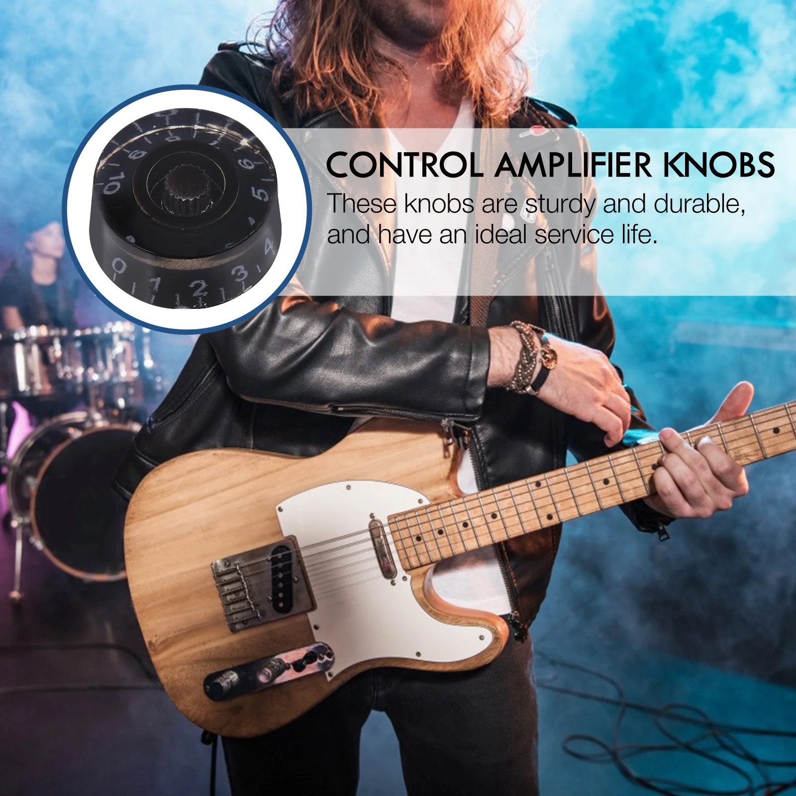 

Electric Guitar Knob Cap Tone Control Rotary Audio Amplifier Knobs for Volume Potentiometer Part Effect Pedal Acoustic