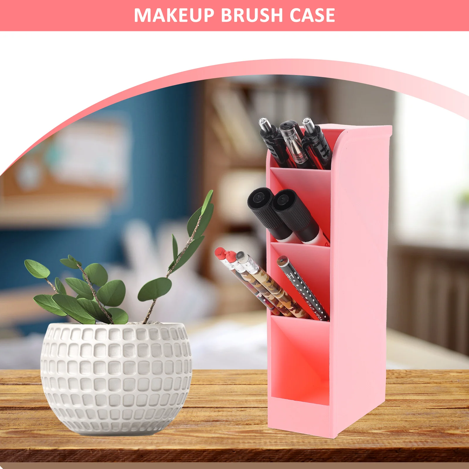 

2Pcs Pen Holder Inclined Desktop Organizer Multi-Layer Pen Storage Box Stationery Container Office Supply Stationery Organizer