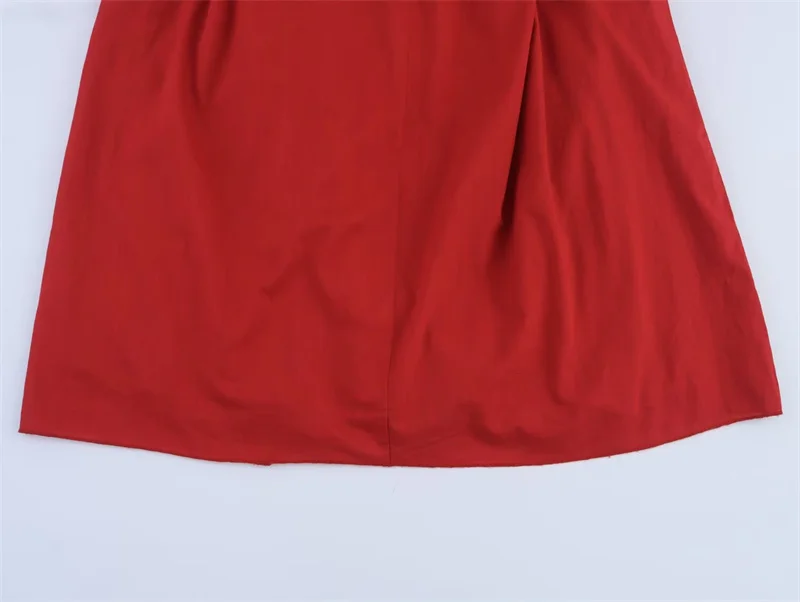 Women's Dresses New Summer 2025 Red Suspender Midi Dress Beaded Decoration Design Sexy Fashion Casual Personality