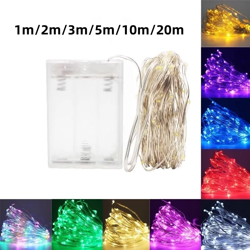 

20M Battery Copper Wire Garland Lamp LED String Lights Outdoor Waterproof Fairy Lighting For Christmas Wedding Party Decor