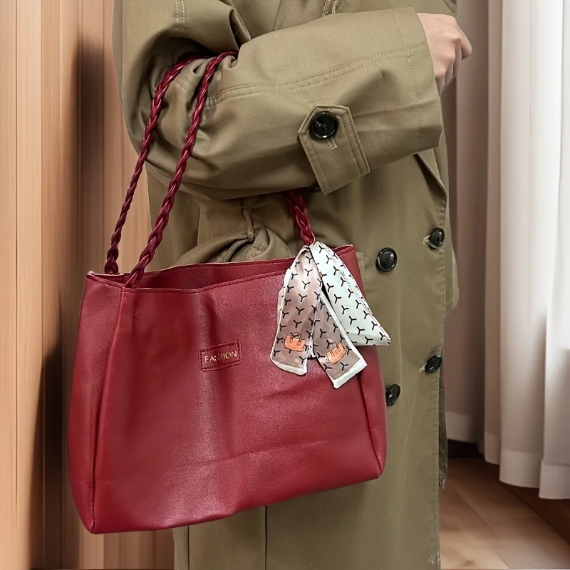 One-shoulder Bag, Retro Hong Kong Style Textured Handbag, Large Capacity, Simple and Casual, Versatile Commuter Bag