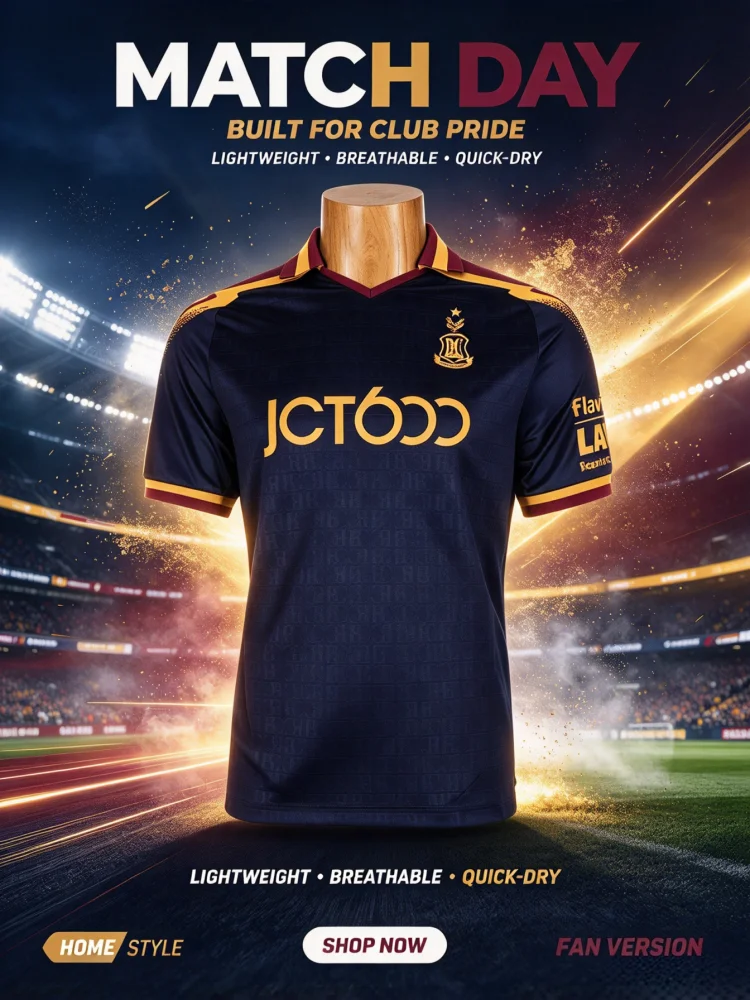 2026 Sommer England Bradford City Fußballtrikot Unisex Kurzarm-T-Shirt Schnelltrocknend Atmungsaktiv Sport-Oberteile Familien- und Kinder-T-Shirts – Detail 3