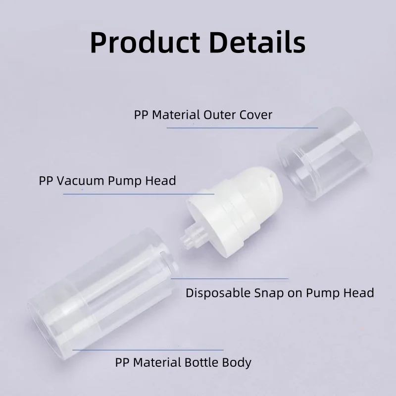 2/5Pcs 5/10/15ml Vacuum Transparent Travel Bottles Plastic Mini Press Type Liquid Foundation Skin Care Cosmetics Sample Bottles