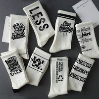 5/10 pairs Random Men's White Sports Socks, Including Long Basketball Socks & Mid-calf Athletic Socks, For Autumn And Winter