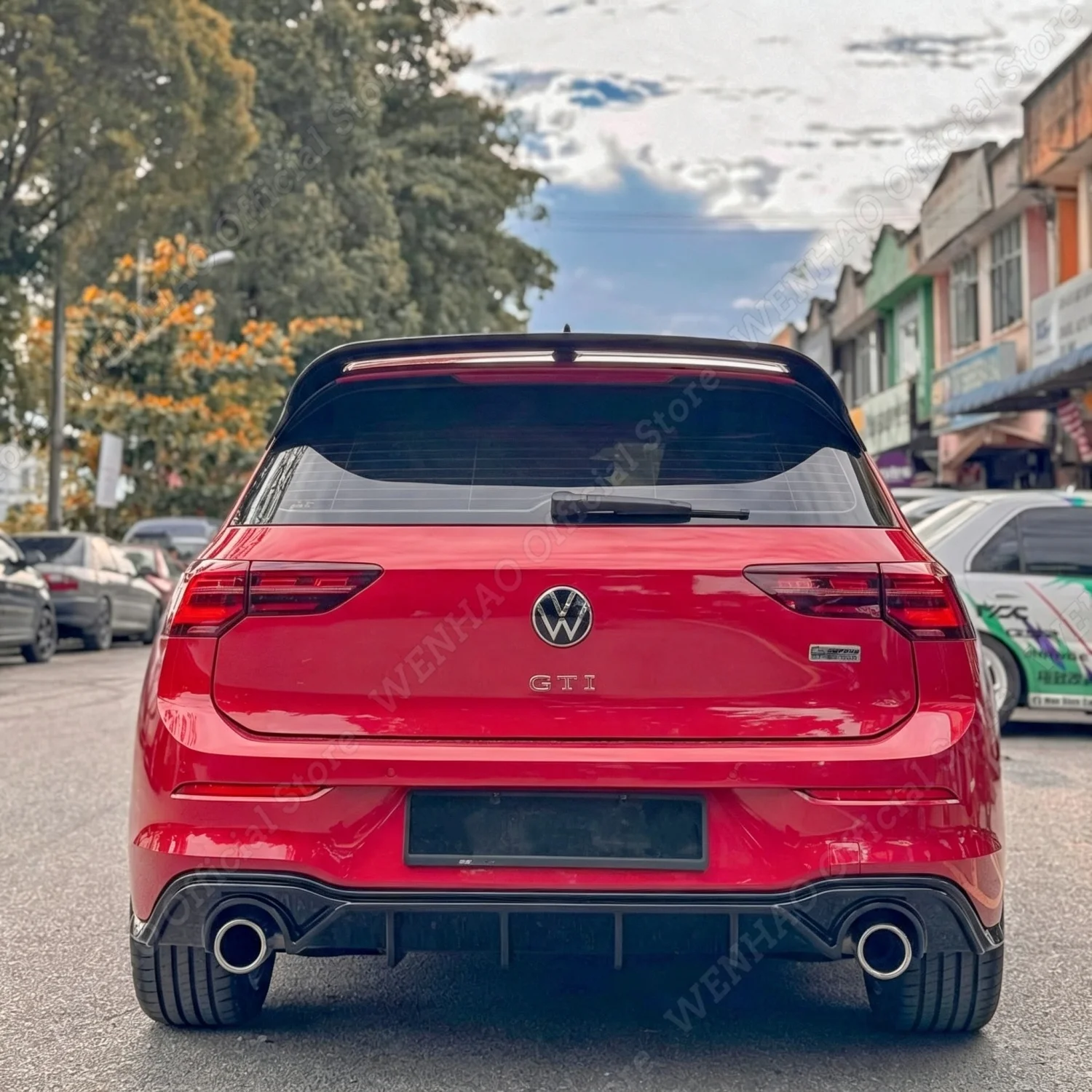 For Volkswagen Golf GTI Mk8 GTI R-Line 2020-2024 Gloss Black Maxton Style Car Rear Valance Car Rear Bumper Diffuser Bodykit