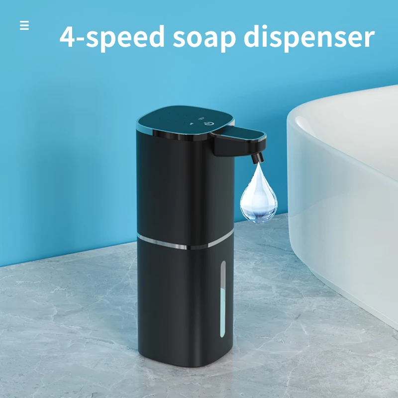 400ML Light Display Wall-Mounted Or Desktop 4-Levels Adjustable Induction Infrared Electric Automatic Smart Sense Soap Dispenser 6