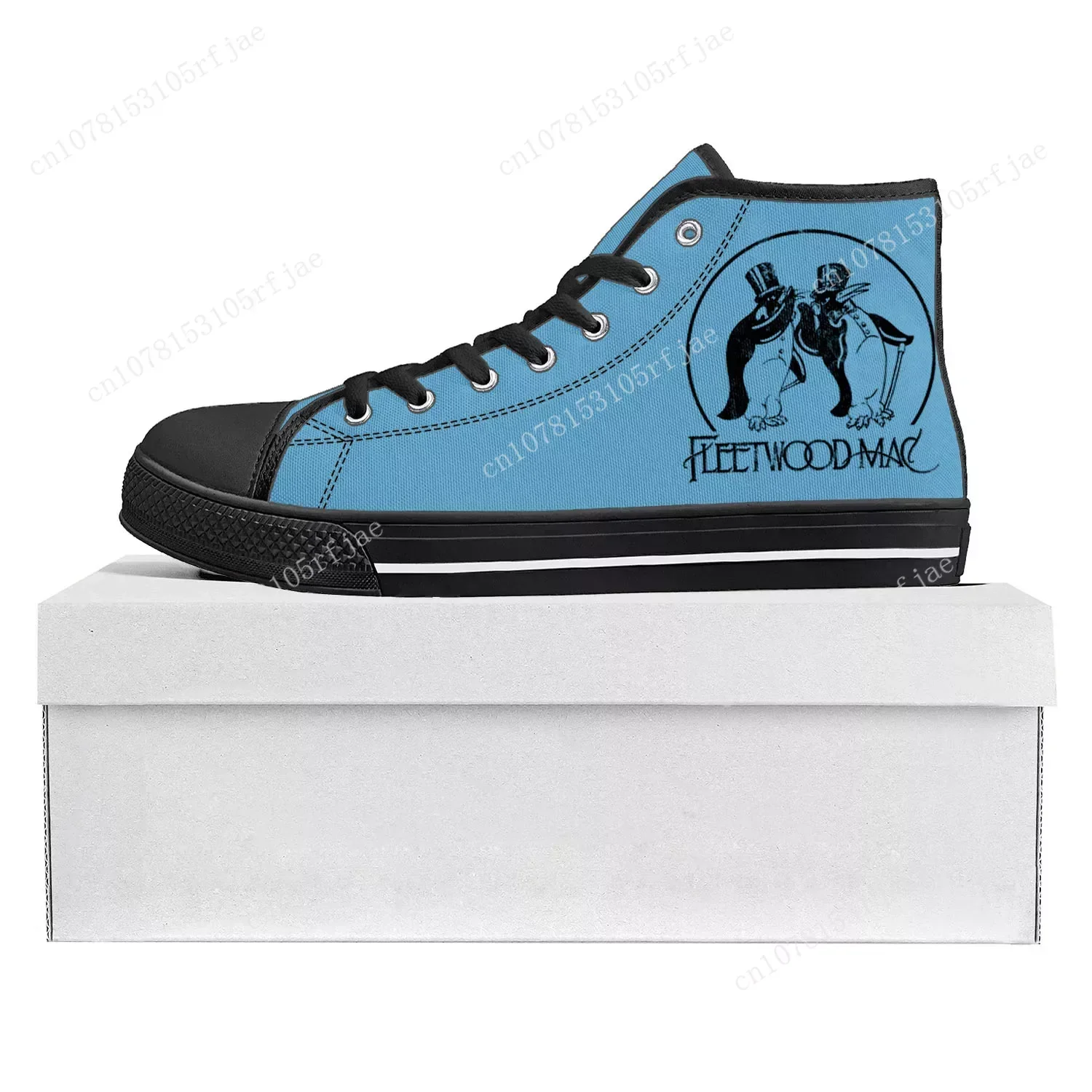 Fleetwood Mac High Top High Quality Sneakers Mens Womens Teenager Canvas Sneaker Couple Shoe Rock Band Custom Shoe Black