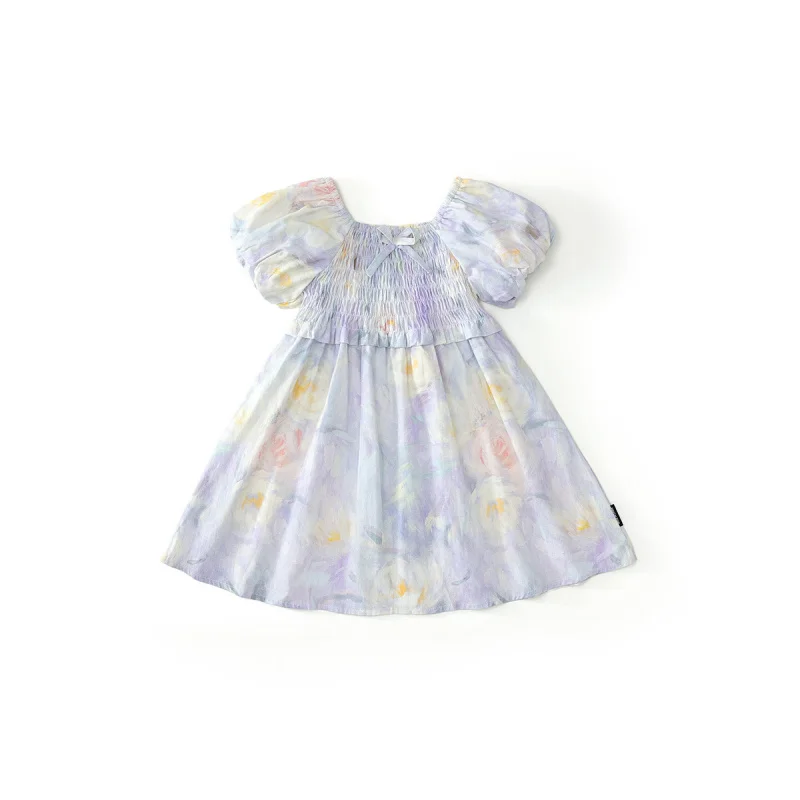 

Girls' Summer Dress2025New stylish children's clothing for girls, oil painting style dress, children's princess dress