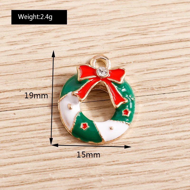 Tusember 20 Stück Niedliche Weihnachtsanhänger Weihnachtsmütze Glocke Socke Hirsch Weihnachtsmann Anhänger für Schmuckherstellung Ohrringe Halskette – Detail 26
