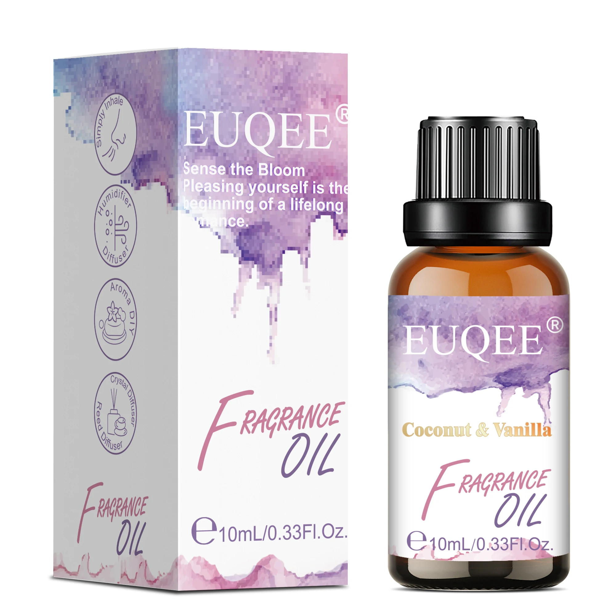 EUQEE 10ml Vanilla Musk Essential Oil for Humidifier Diffuser,Dragons Blood Sea Breeze Angel Fragrance Oil for Making Candle