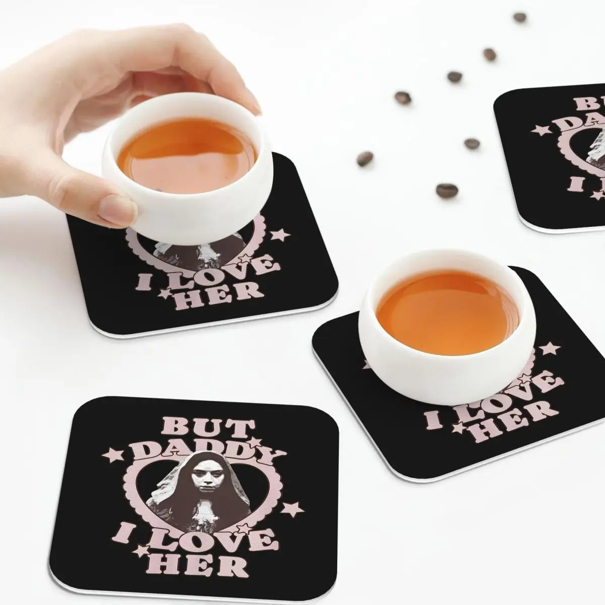 Pero papá, yo la amo Aubrey Plaza Is Rio Vidal, Juego de 6 Posavasos, Aislantes para Tazas de Café y Protectores de Mesa