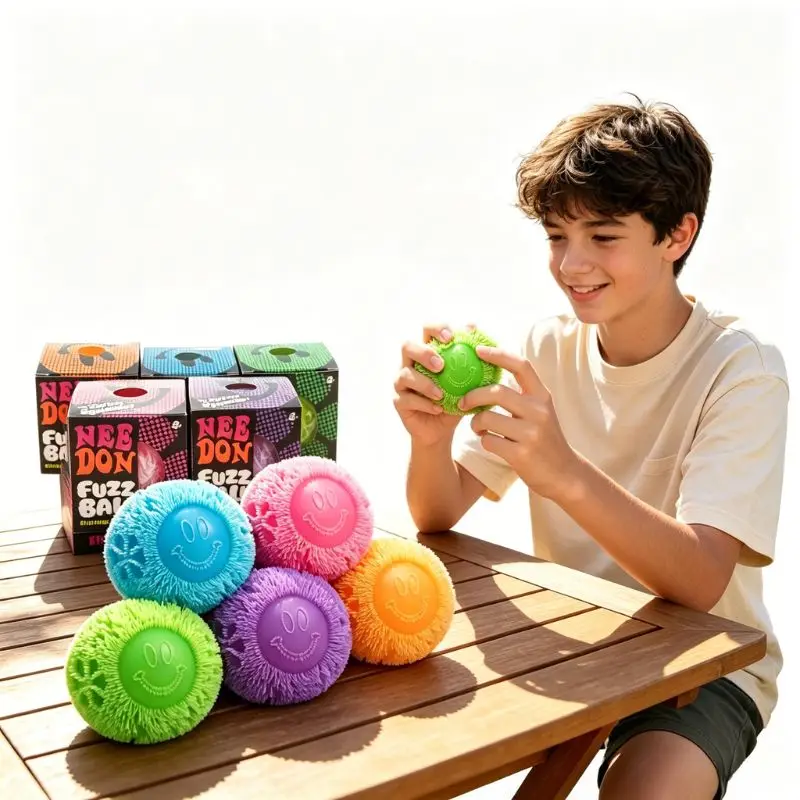 

﻿ Schylling Needoh Fuzz Ball Series Fidget Cube Stress Relief Anxiety Sensory Tool for Focus ADHD & Office Desk Calming Gadget