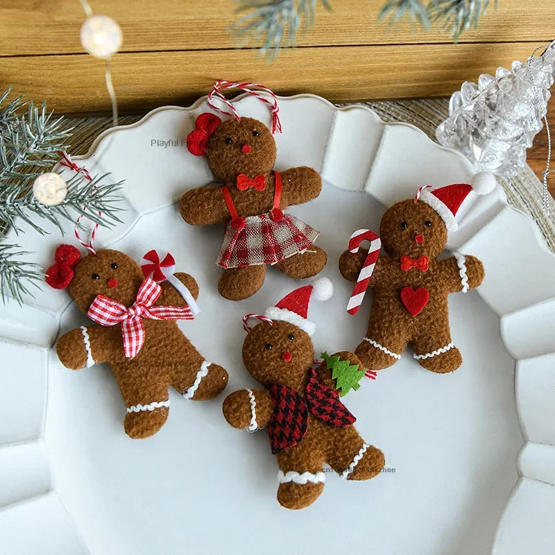 2025 Christmas Decoration Gingerbread Man Ornaments for Christmas Tree Drop Ornaments Doll Xmas Tree Hanging Ornament