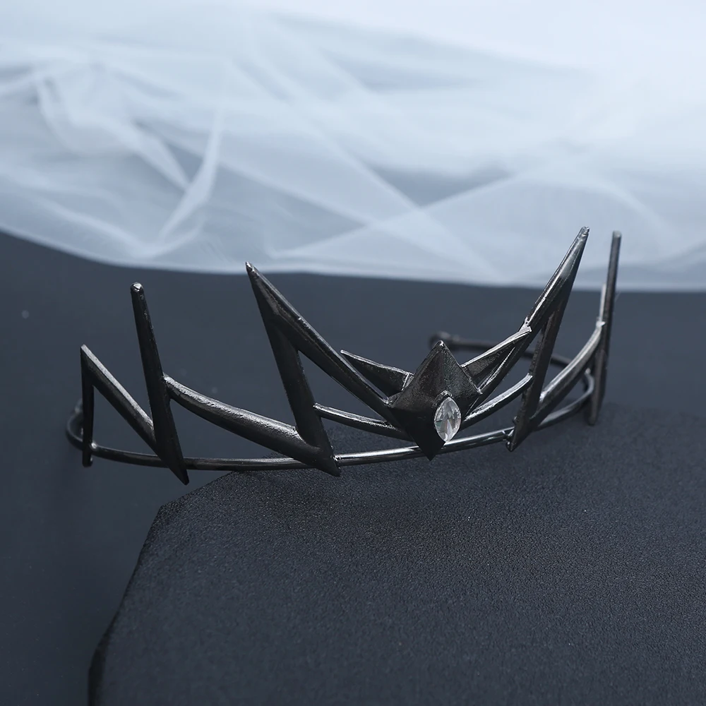 Couronne de cheveux gothique géométrique à pointes en cristal, 1 pièce, Accent, fantaisie foncée, Design Royal, mariage parfait, Cosplay, couvre-chef élégant
