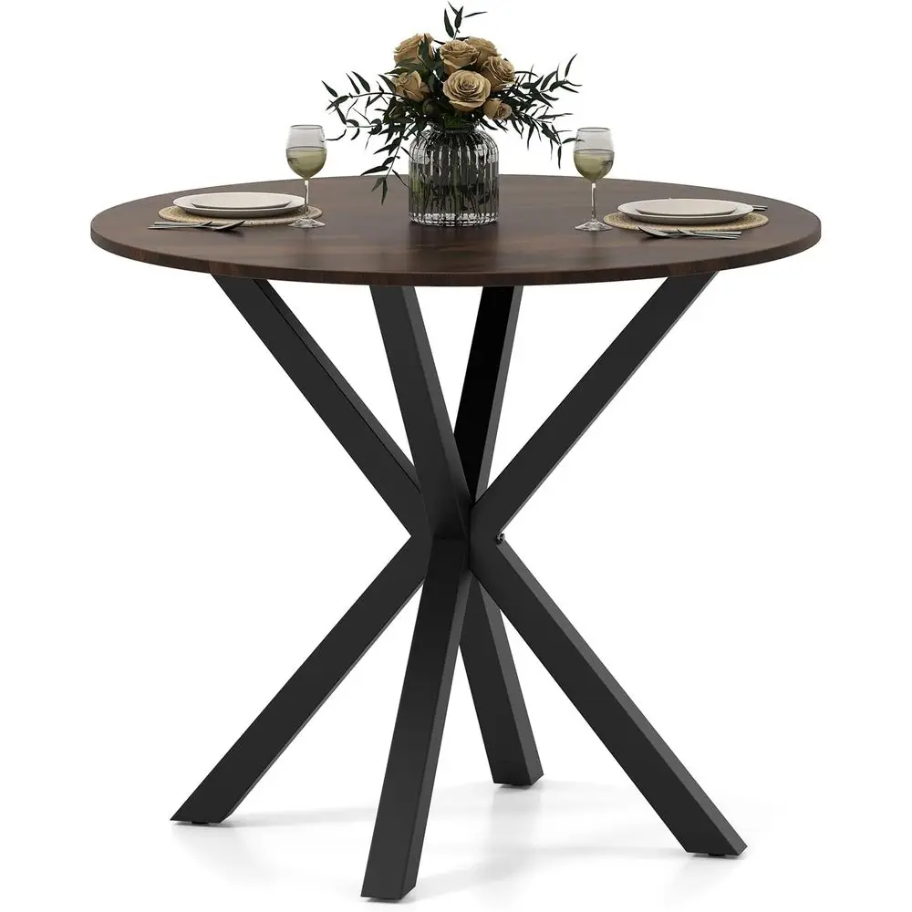 

4-Seater Wooden Trestle Dining Table for Small Spaces, Brown