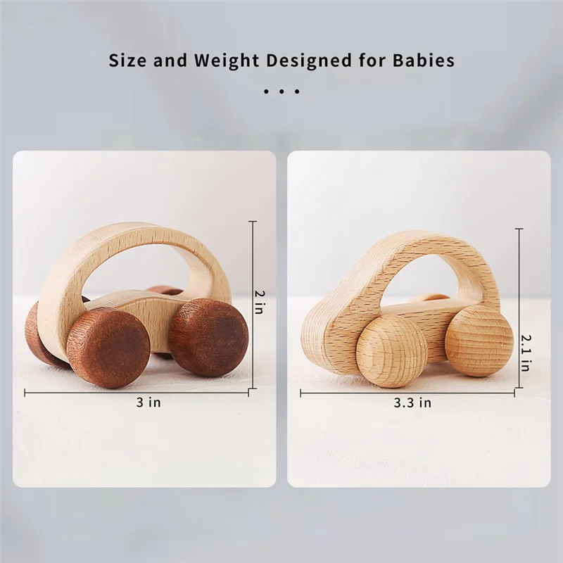 B49B-รถเด็กไม้ไม้รถสําหรับเด็กวัยหัดเดิน Baby Grip รถของขวัญสําหรับชายและหญิง, push และดึงรถ