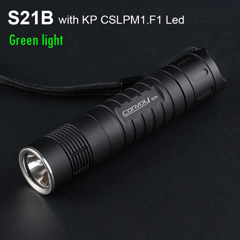 Convoy S21B with KP CSLPM1.F1 Green Light Flashlight Torch Linterna Led Lanterna 21700 Latarka Work Light Hunting Camping Lamp