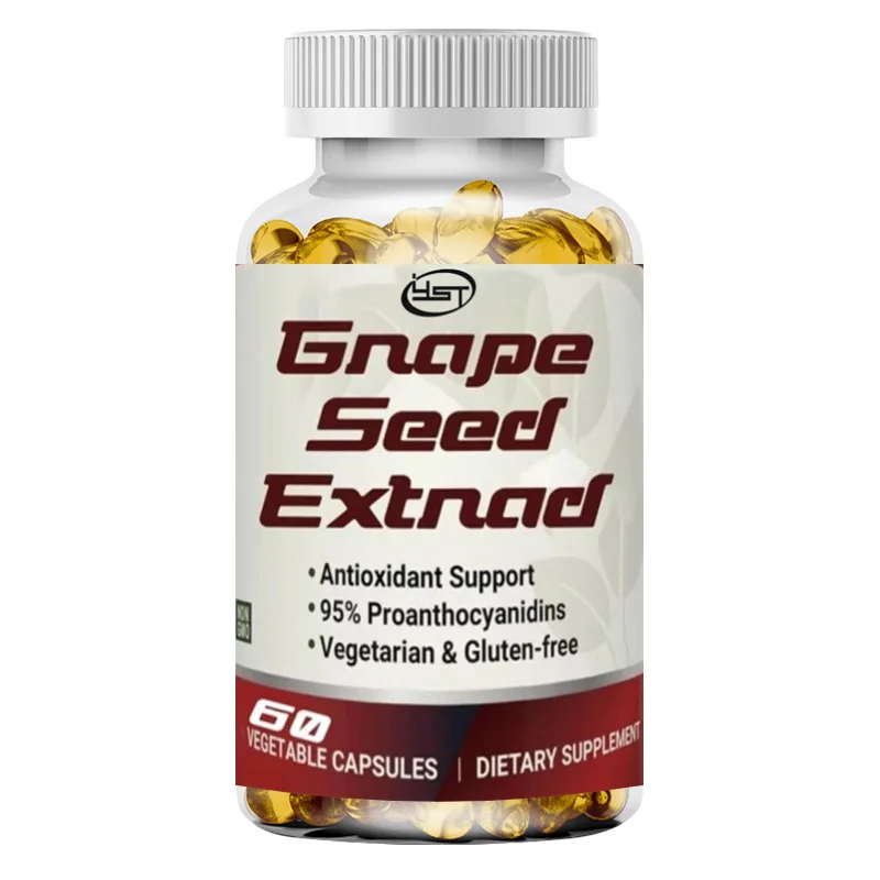 400mg Grape Seed Extract, Containing 95% Anthocyanins, Natural Non GMO Antioxidant Supplement