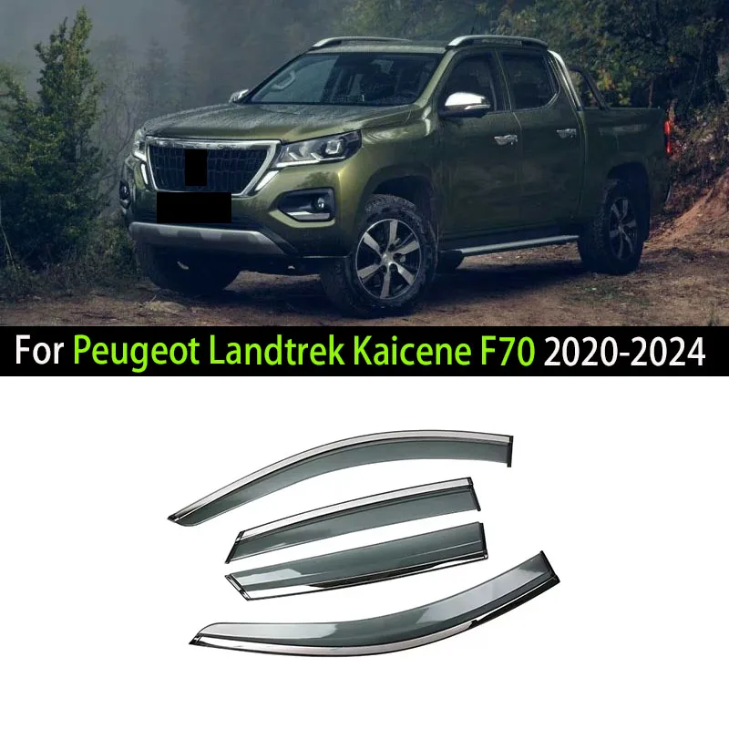 Car Window Visor For Peugeot Landtrek Fiat Titano Kaicene F70 2020-2024 Deflector Window Rain Guard Weathershield Sun Rain Guard