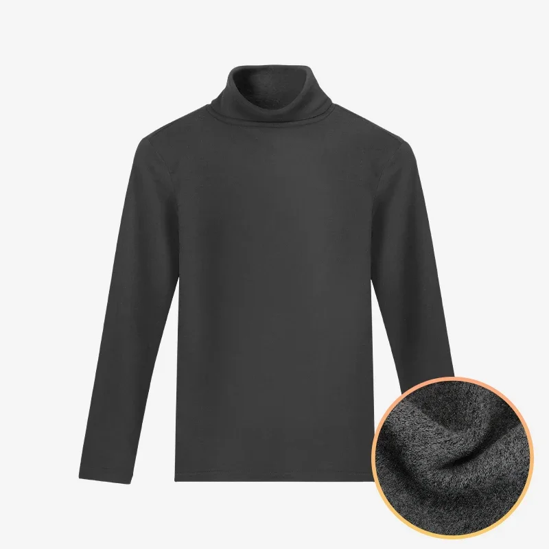 

Толстая флисовая мужская термофутболка с воротником средней высоты, теплая и защитная, с длинными рукавами и облегающим кроем.