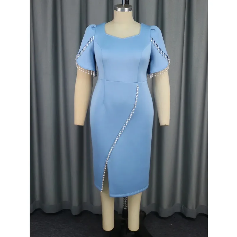 

Африканские вечерние платья для женщин, осеннее элегантное африканское облегающее платье с короткими рукавами Dashiki, африканская одежда, платье Анкары