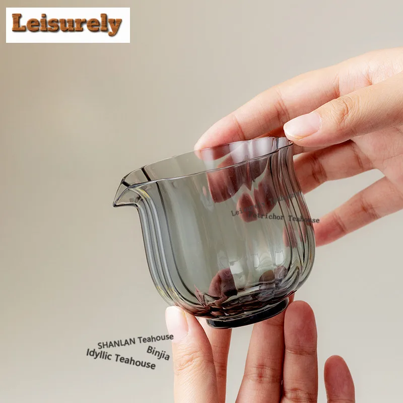 Jarra de té de grano Vertical de vidrio de 140ml, divisor de té, dispensador Cha Hai, taza de justicia, taza justa, servicios de té, suministros artesanales, adornos