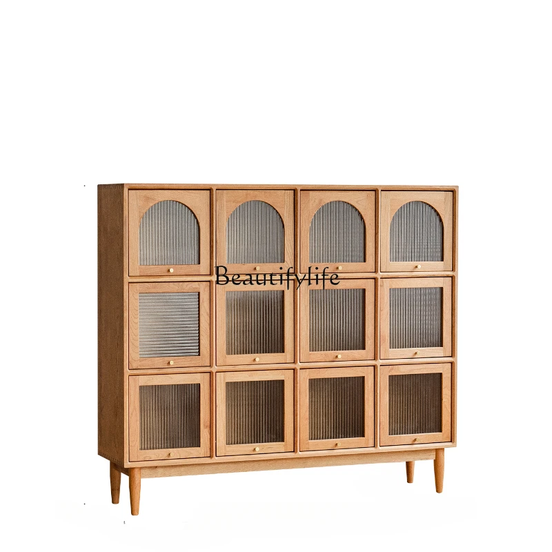 

Nordic Solid Wood Display Cabinet Cherrywood Multiple Cabinet Simple Study Storage