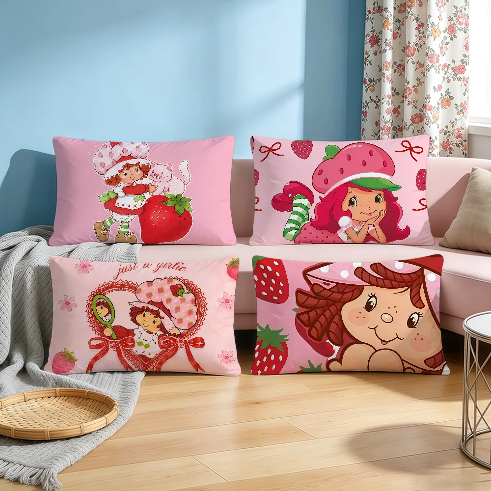 Cartoon S-StrawberryS S-ShortcakeS Cushion Cover Rectangle Decorative Long Pillow Cases Sofa Bench Bedroom Chair LivingRoom