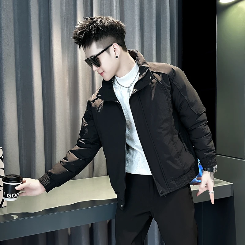 

Мужская зимняя утепленная хлопковая куртка Slim Fit малого размера, молодежная повседневная, размер XS, корейская версия, Cleanfit, на молнии