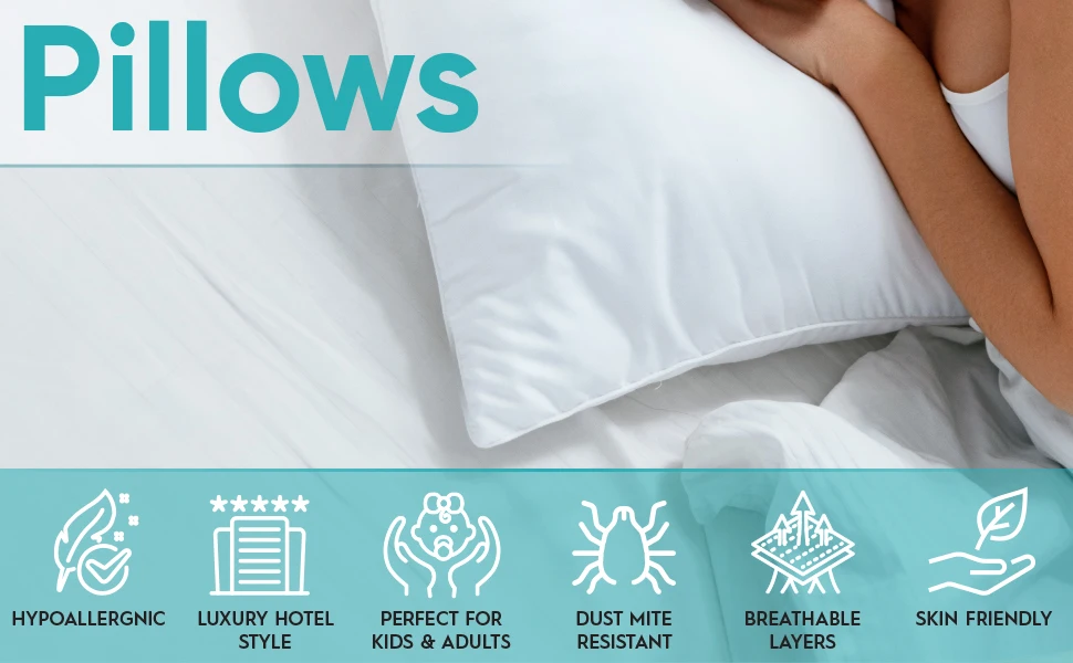 NEU 100 % weiße Gänsedaunen, dreilagiges Kissen, Baumwollschale, individuelle Größe, Kissen mit Federkern, für die ganze Saison – Detail 3